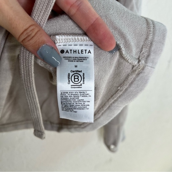 ATHLETA Light Beige Marina Crew Neck Drawstring Sweatshirt - Picture 8 of 8